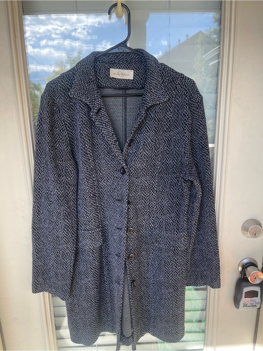 Simply Mahakin Black & White Textured Single-Breasted Blazer size medium